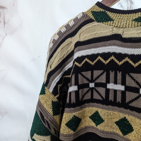 Vintage 3D Knit Sweater Size XL 90s Texture Cosby Coogi Inspired Ugly Christmas - Picture 12 of 12